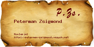 Peterman Zsigmond névjegykártya
