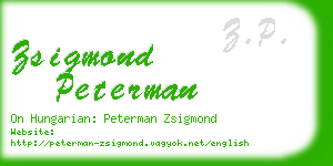 zsigmond peterman business card